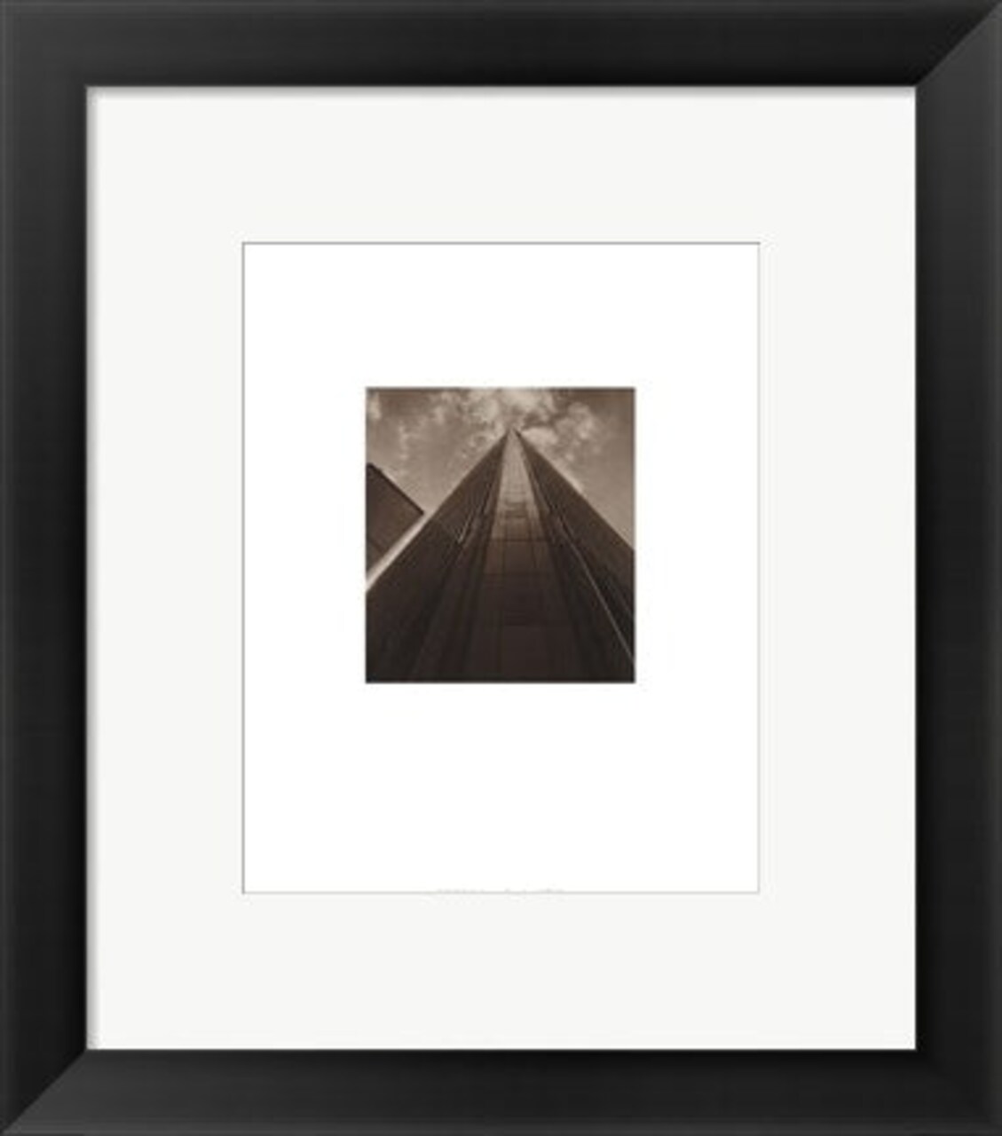 Framed Art Angled View Twin Towers by Walter Gritsik - Iconic NYC Skyscraper